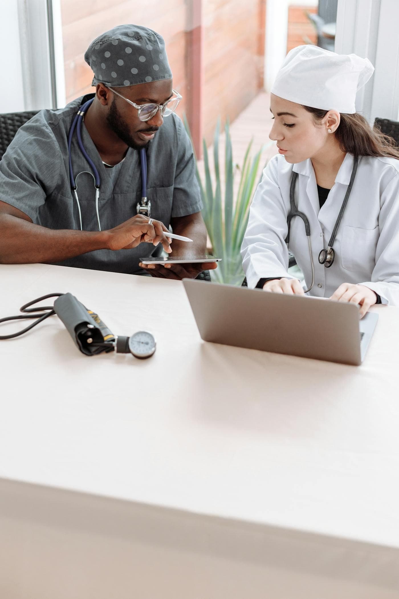 Healthcare professional supporting a patient